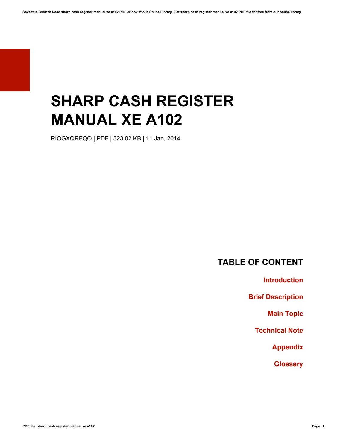 Sharp xe-a102 manual download